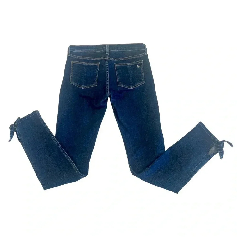 Rag & Bone Low Rise Stevie Skinny Ankle Tie Jeans Paz Color Size 25 - Picture 3 of 10